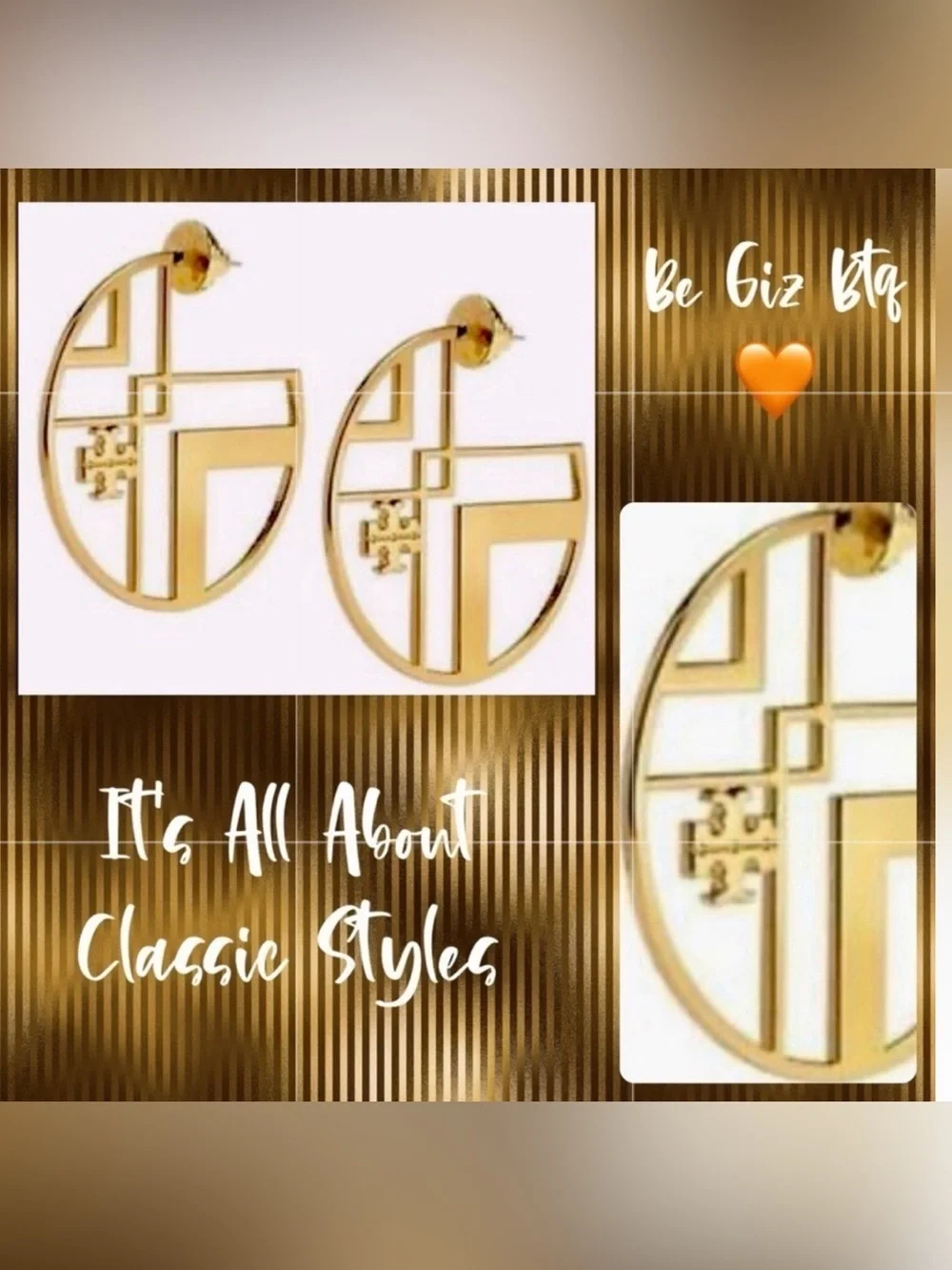 🆕 Tory Burch Authentic Miller Matte Gold Hoop Earrings